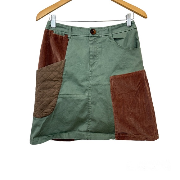 Anthropologie Dresses & Skirts - Anthropologie Meadow Rue Olive Green Patchwork Skirt Women’s‎ Sz 2